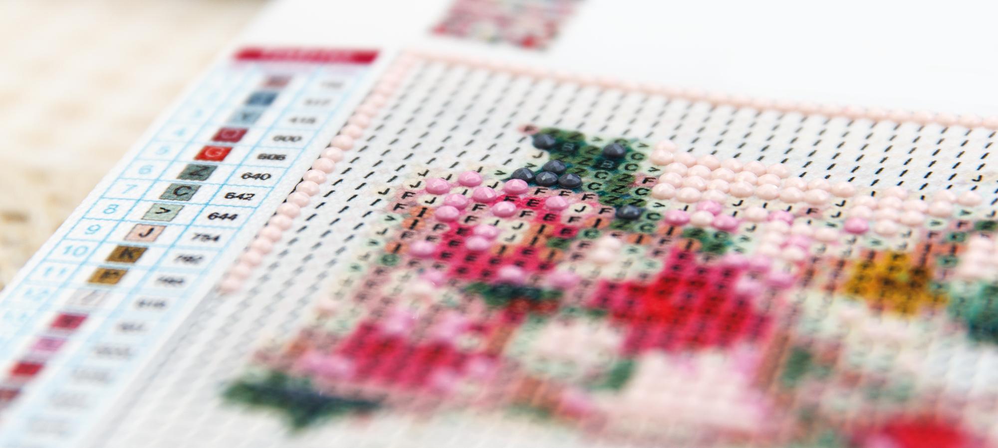 selection of embroidered motifs on swatches